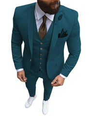 Men Suits Prom Tuxedo Slim Fit 3 Piece Groom Wedding Suits For Men Custom Blazer Terno Masuclino 3 pieces (jacket +vest +pant) - SHOWLU FASHION STORE