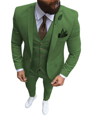 Men Suits Prom Tuxedo Slim Fit 3 Piece Groom Wedding Suits For Men Custom Blazer Terno Masuclino 3 pieces (jacket +vest +pant) - SHOWLU FASHION STORE