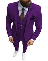 Men Suits Prom Tuxedo Slim Fit 3 Piece Groom Wedding Suits For Men Custom Blazer Terno Masuclino 3 pieces (jacket +vest +pant) - SHOWLU FASHION STORE