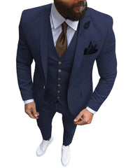 Men Suits Prom Tuxedo Slim Fit 3 Piece Groom Wedding Suits For Men Custom Blazer Terno Masuclino 3 pieces (jacket +vest +pant) - SHOWLU FASHION STORE