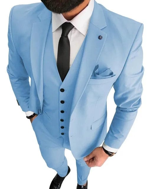 Men Suits Prom Tuxedo Slim Fit 3 Piece Groom Wedding Suits For Men Custom Blazer Terno Masuclino 3 pieces (jacket +vest +pant) - SHOWLU FASHION STORE