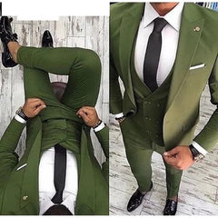 Men Suits Prom Tuxedo Slim Fit 3 Piece Groom Wedding Suits For Men Custom Blazer Terno Masuclino 3 pieces (jacket +vest +pant) - SHOWLU FASHION STORE