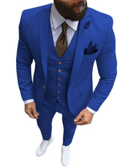 Men Suits Prom Tuxedo Slim Fit 3 Piece Groom Wedding Suits For Men Custom Blazer Terno Masuclino 3 pieces (jacket +vest +pant) - SHOWLU FASHION STORE