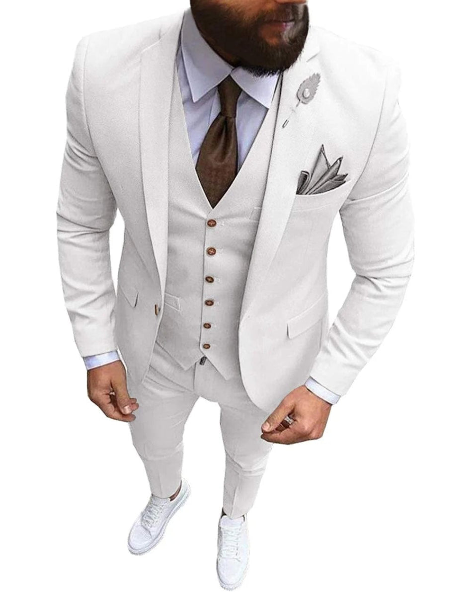 Men Suits Prom Tuxedo Slim Fit 3 Piece Groom Wedding Suits For Men Custom Blazer Terno Masuclino 3 pieces (jacket +vest +pant) - SHOWLU FASHION STORE
