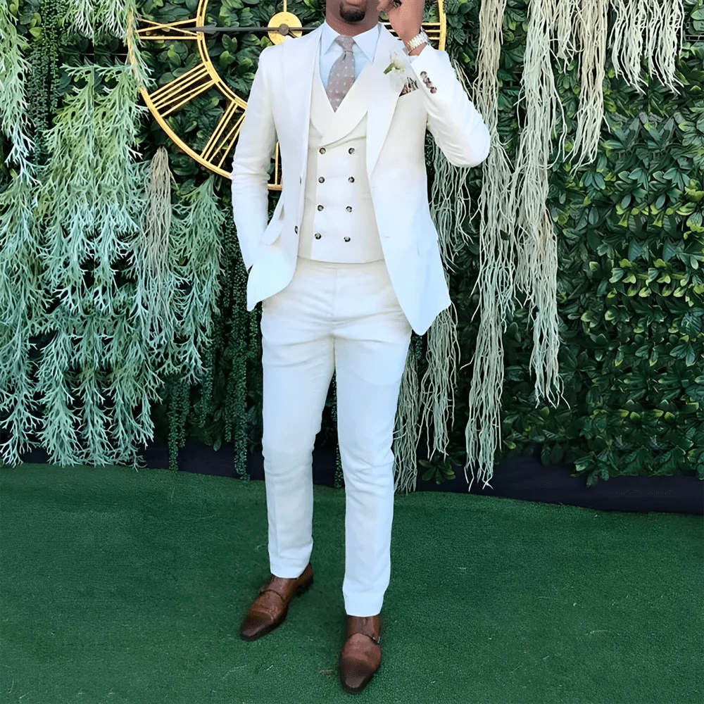 Men's 3 - piece wedding suit, single - breasted jacket + vest + trousers, cocktail party, award ceremony and other formal occasions - SHOWLU FASHION STORE