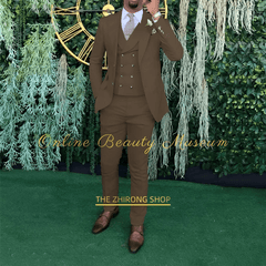 Men's 3 - piece wedding suit, single - breasted jacket + vest + trousers, cocktail party, award ceremony and other formal occasions - SHOWLU FASHION STORE