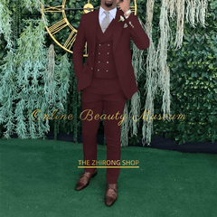 Men's 3 - piece wedding suit, single - breasted jacket + vest + trousers, cocktail party, award ceremony and other formal occasions - SHOWLU FASHION STORE