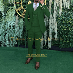 Men's 3 - piece wedding suit, single - breasted jacket + vest + trousers, cocktail party, award ceremony and other formal occasions - SHOWLU FASHION STORE