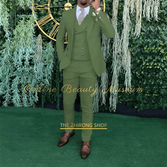 Men's 3 - piece wedding suit, single - breasted jacket + vest + trousers, cocktail party, award ceremony and other formal occasions - SHOWLU FASHION STORE