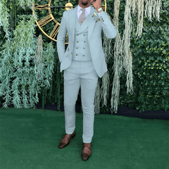Men's 3 - piece wedding suit, single - breasted jacket + vest + trousers, cocktail party, award ceremony and other formal occasions - SHOWLU FASHION STORE
