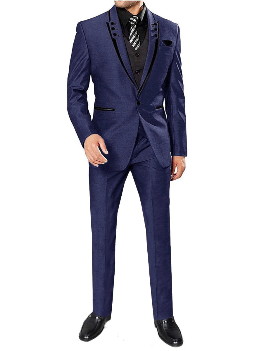 Men's 3 Pieces Suits Wedding Suits One Button Groom Tuxedos Men Leisure Boutique Business Wedding Suit Jacket Pants Vest - SHOWLU FASHION STORE
