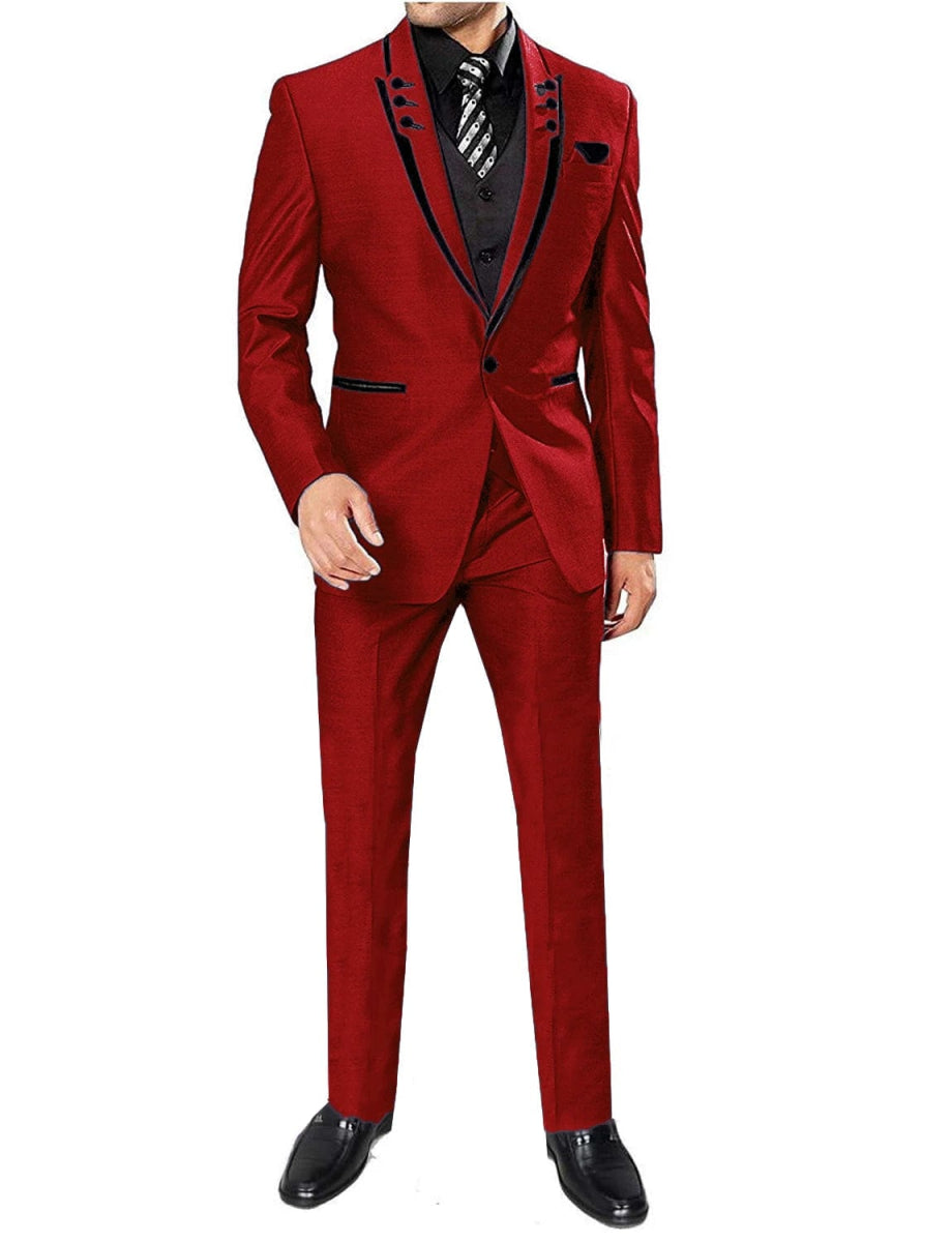 Men's 3 Pieces Suits Wedding Suits One Button Groom Tuxedos Men Leisure Boutique Business Wedding Suit Jacket Pants Vest - SHOWLU FASHION STORE