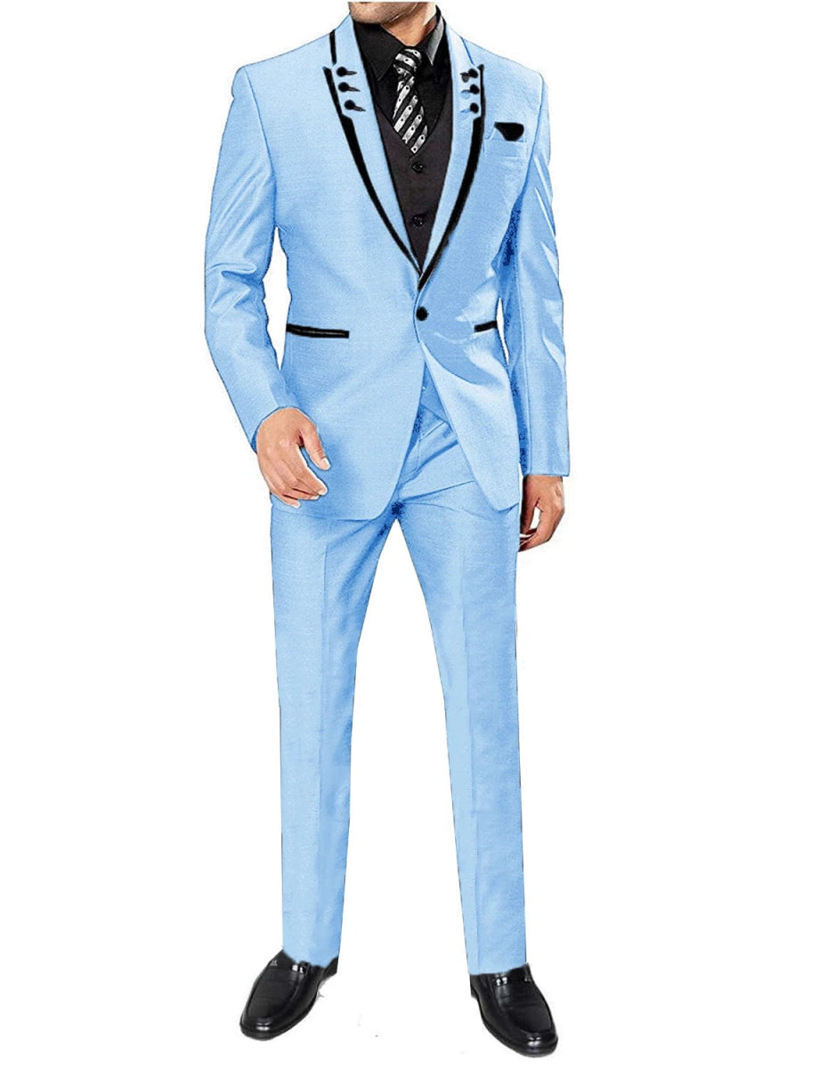 Men's 3 Pieces Suits Wedding Suits One Button Groom Tuxedos Men Leisure Boutique Business Wedding Suit Jacket Pants Vest - SHOWLU FASHION STORE