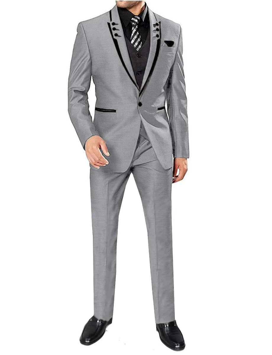 Men's 3 Pieces Suits Wedding Suits One Button Groom Tuxedos Men Leisure Boutique Business Wedding Suit Jacket Pants Vest - SHOWLU FASHION STORE