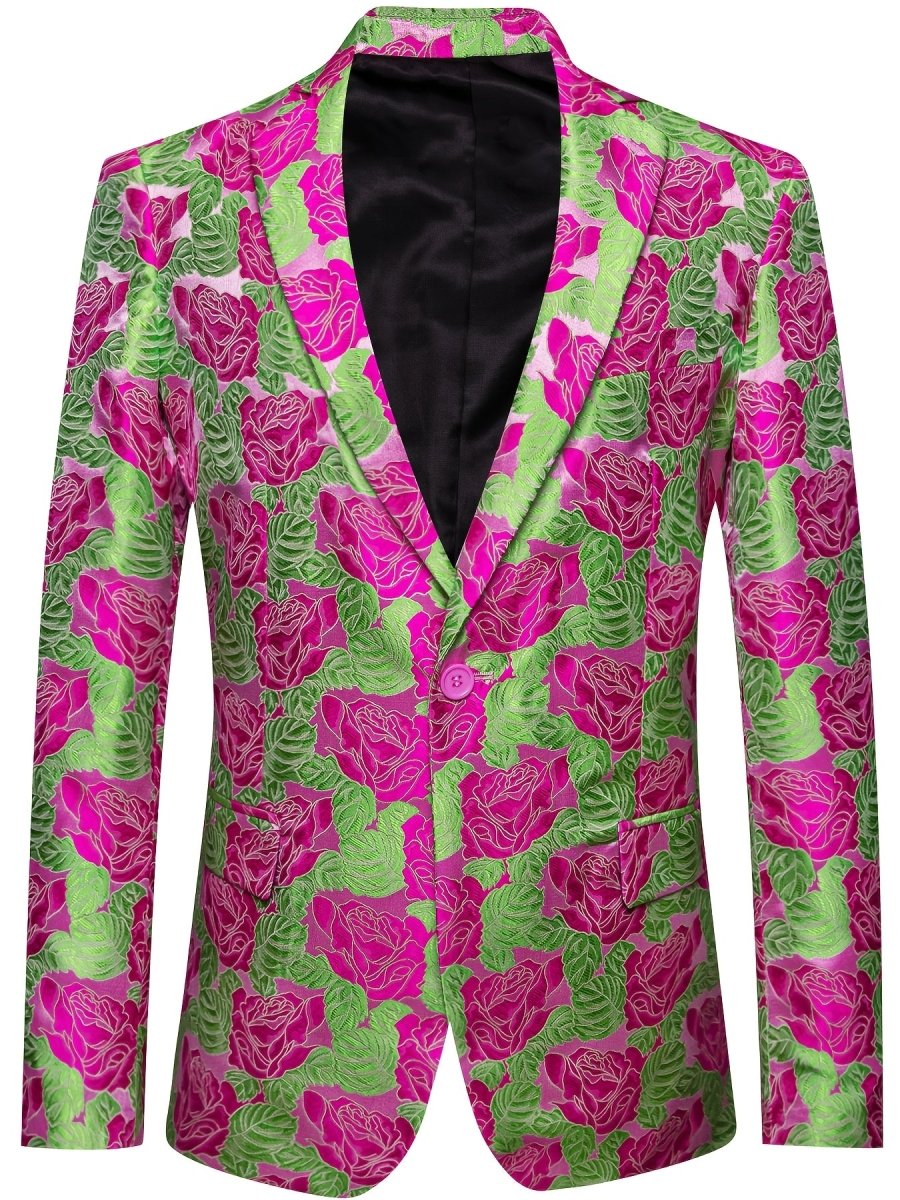 Men'S Blazer Floral Suit Jacket Slim Fit Stylish Blazer for Men Dinner Party Prom Wedding Tuxedo Jacket Single Pieces No Bow Tie No Shirt - SHOWLU FASHION STORE