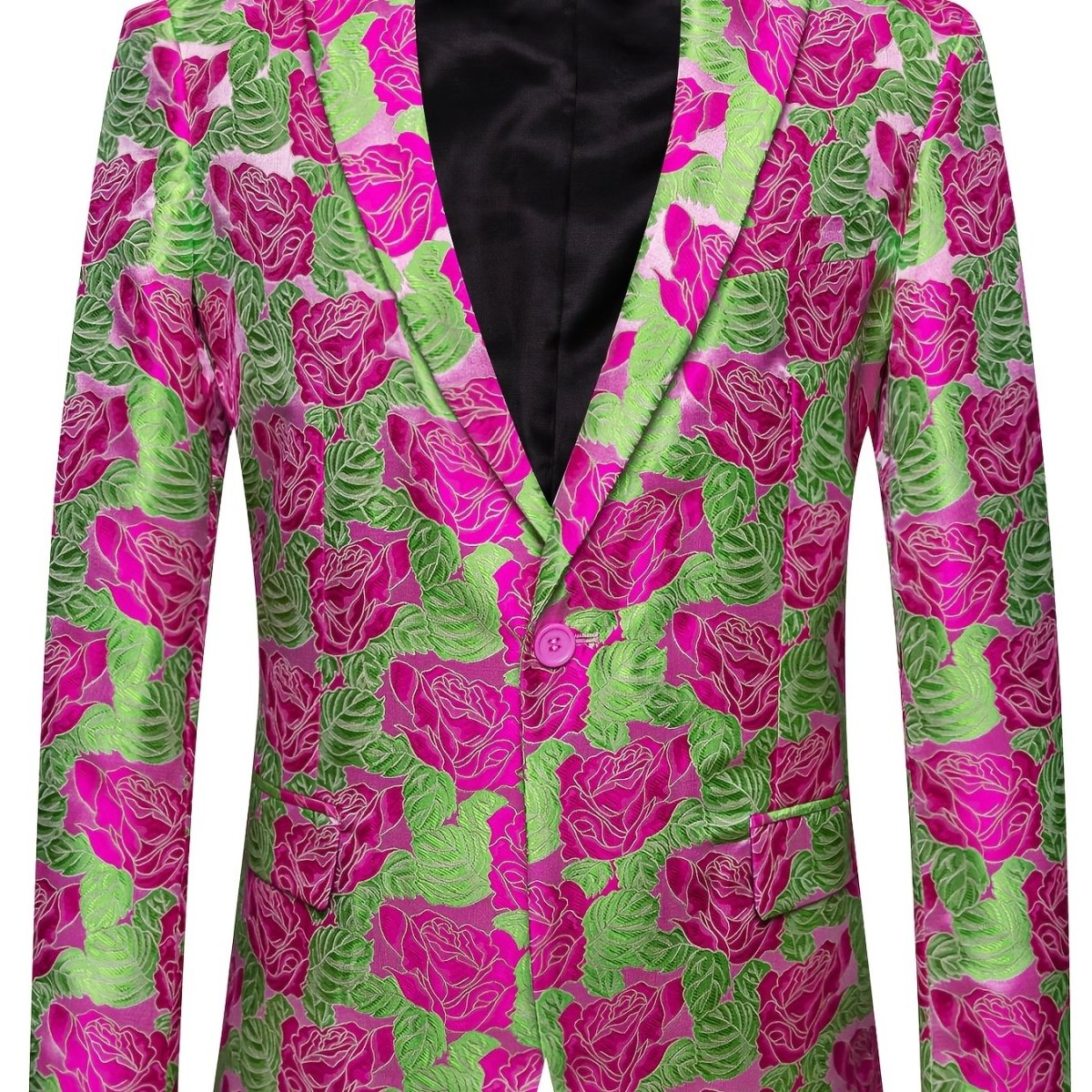 Men'S Blazer Floral Suit Jacket Slim Fit Stylish Blazer for Men Dinner Party Prom Wedding Tuxedo Jacket Single Pieces No Bow Tie No Shirt - SHOWLU FASHION STORE