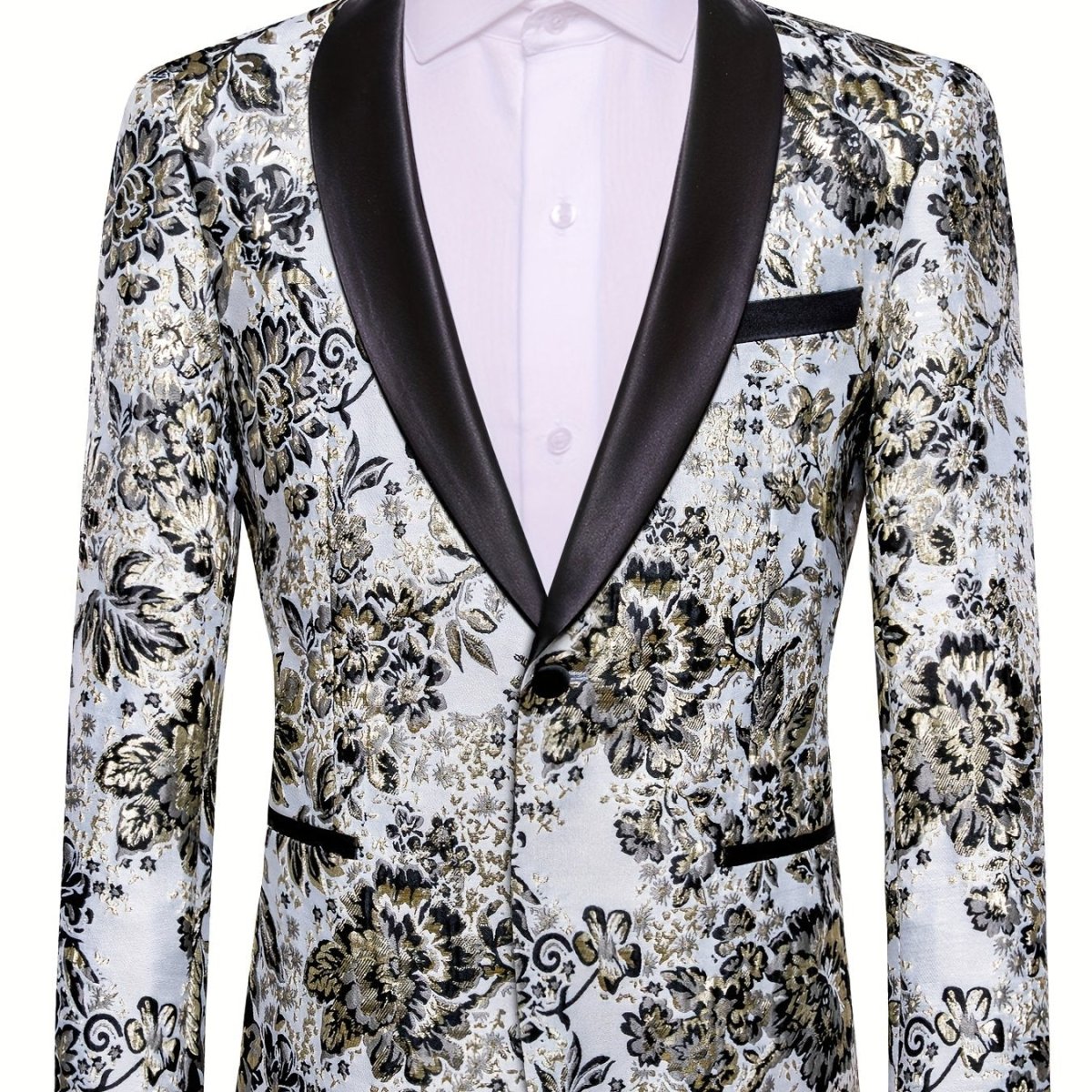 Men'S Blazer Floral Suit Jacket Slim Fit Stylish Blazer for Men Dinner Party Prom Wedding Tuxedo Jacket Single Pieces No Bow Tie No Shirt - SHOWLU FASHION STORE