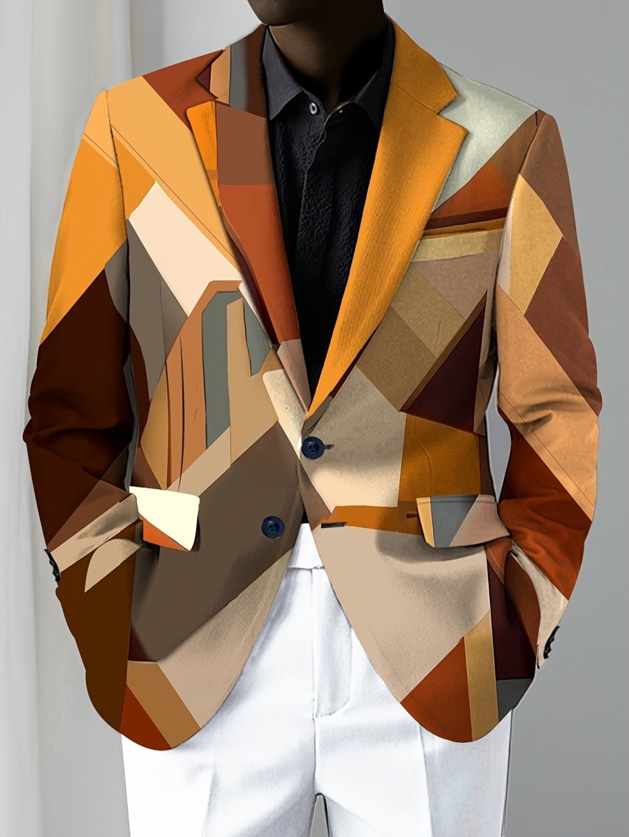 Men'S Casual Blazer in Pumpkin Color for Halloween, Featuring American Trendy Style for Young Adults. - SHOWLU FASHION STORE