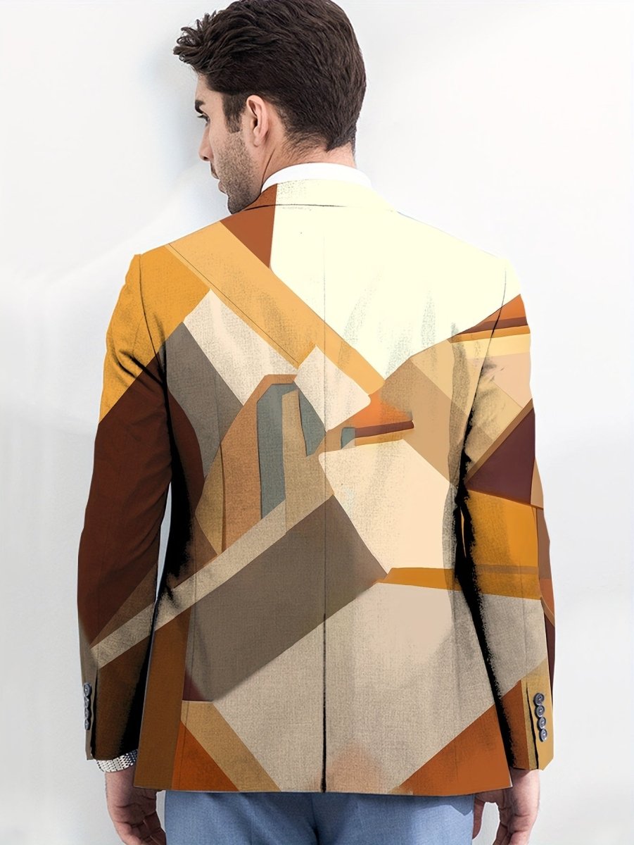 Men'S Casual Blazer in Pumpkin Color for Halloween, Featuring American Trendy Style for Young Adults. - SHOWLU FASHION STORE