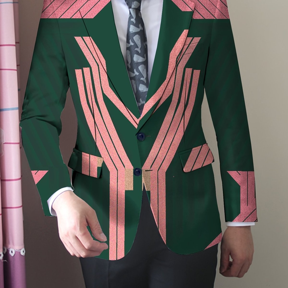 Men'S Casual Blazer in Pumpkin Color for Halloween, Featuring American Trendy Style for Young Adults. - SHOWLU FASHION STORE