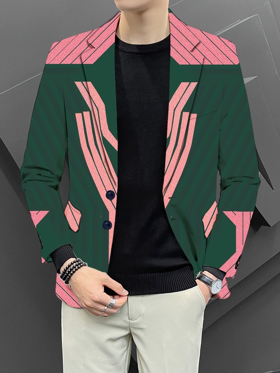 Men'S Casual Blazer in Pumpkin Color for Halloween, Featuring American Trendy Style for Young Adults. - SHOWLU FASHION STORE