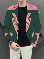 Men'S Casual Blazer in Pumpkin Color for Halloween, Featuring American Trendy Style for Young Adults. - SHOWLU FASHION STORE