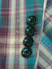 Men'S Casual Business 2pcs Suit Set, Plaid Polyester 100% Non - Stretch Fabric, Regular Fit with Pocket Details, Spring/Fall Party Wear, Woven Peak Lapel Collar, 95 g/m² Lining, 220 g/m² Weight - SHOWLU FASHION STORE