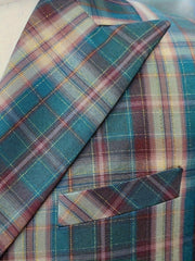 Men'S Casual Business 2pcs Suit Set, Plaid Polyester 100% Non - Stretch Fabric, Regular Fit with Pocket Details, Spring/Fall Party Wear, Woven Peak Lapel Collar, 95 g/m² Lining, 220 g/m² Weight - SHOWLU FASHION STORE