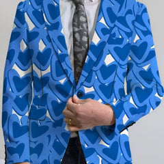 Men's Classic Solid Color Blazer - Casual Polyester & Elastane, Button Detail, Perfect for All Seasons - SHOWLU FASHION STORE
