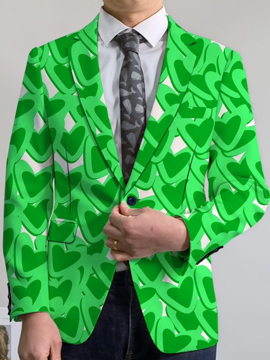 Men's Classic Solid Color Blazer - Casual Polyester & Elastane, Button Detail, Perfect for All Seasons - SHOWLU FASHION STORE