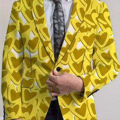 Men's Classic Solid Color Blazer - Casual Polyester & Elastane, Button Detail, Perfect for All Seasons - SHOWLU FASHION STORE
