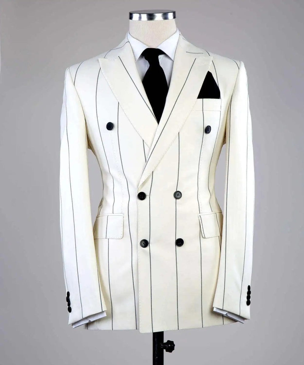 Men's Double Breasted Blazer and Trousers Sets Formal Pantsuits Evening Wedding Tuxedo Solid Color New Style 2 Pcs Customized - SHOWLU FASHION STORE
