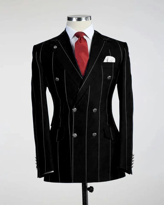 Men's Double Breasted Blazer and Trousers Sets Formal Pantsuits Evening Wedding Tuxedo Solid Color New Style 2 Pcs Customized - SHOWLU FASHION STORE