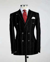 Men's Double Breasted Blazer and Trousers Sets Formal Pantsuits Evening Wedding Tuxedo Solid Color New Style 2 Pcs Customized - SHOWLU FASHION STORE