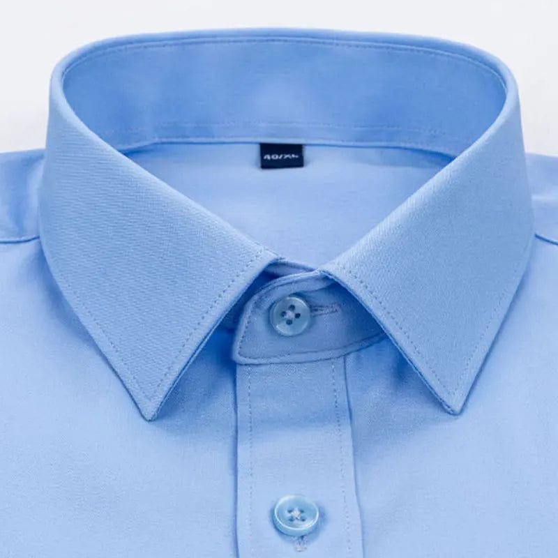 Men's Elastic Spring And Autumn New long Sleeve Shirt Anti - wrinkle Free ironing Business Comfort Fashion Breathable Slim - SHOWLU FASHION STORE