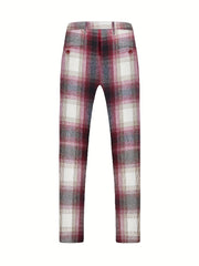 Men's Elegant Business Two - Piece Suit with Plaid, Two - Button Jacket and Pants, Suitable for Commuting, Business Travel, Wedding Banquet - SHOWLU FASHION STORE