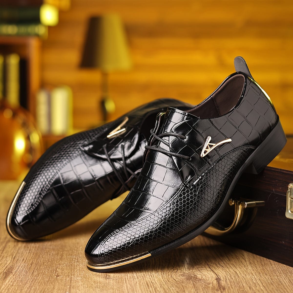 Men's Elegant Pointed - Toe Dress Shoes - Fashionable British Style, Soft Sole for Business & Casual Wear, Lace - Up with Rubber Sole - SHOWLU FASHION STORE