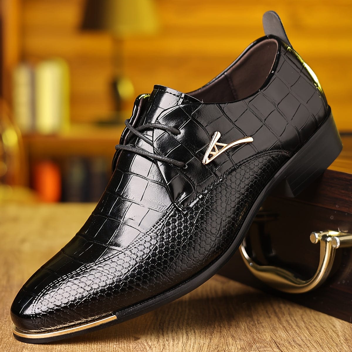 Men's Elegant Pointed - Toe Dress Shoes - Fashionable British Style, Soft Sole for Business & Casual Wear, Lace - Up with Rubber Sole - SHOWLU FASHION STORE