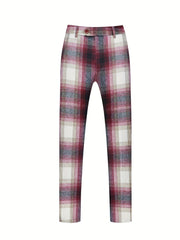 Men's Fashion Plaid Suit Classic Fit Suitable for Business Meetings and Social Activities, Versatile for Casual and Formal Outfits - SHOWLU FASHION STORE