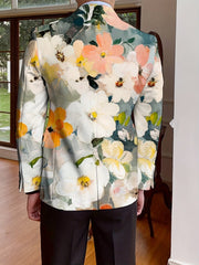 Men's Floral Print Blazer With Full - Length Sleeves, Single - Breasted Autumn/Winter Suit Jacket, Mature Style - SHOWLU FASHION STORE