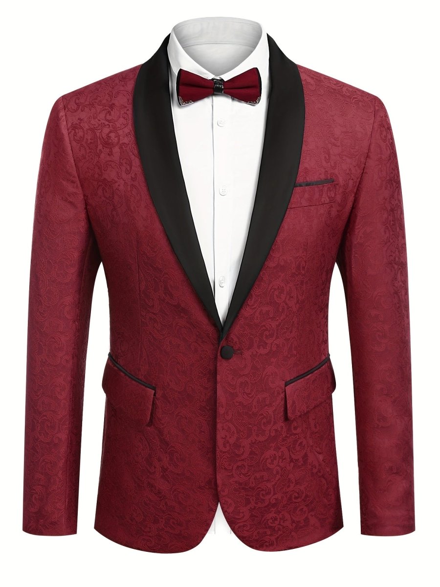Men'S Floral Tuxedo Jacket Paisley Shawl Lapel Stylish Suit Blazer Jacket For Wedding, Dinner, Party, Prom - SHOWLU FASHION STORE