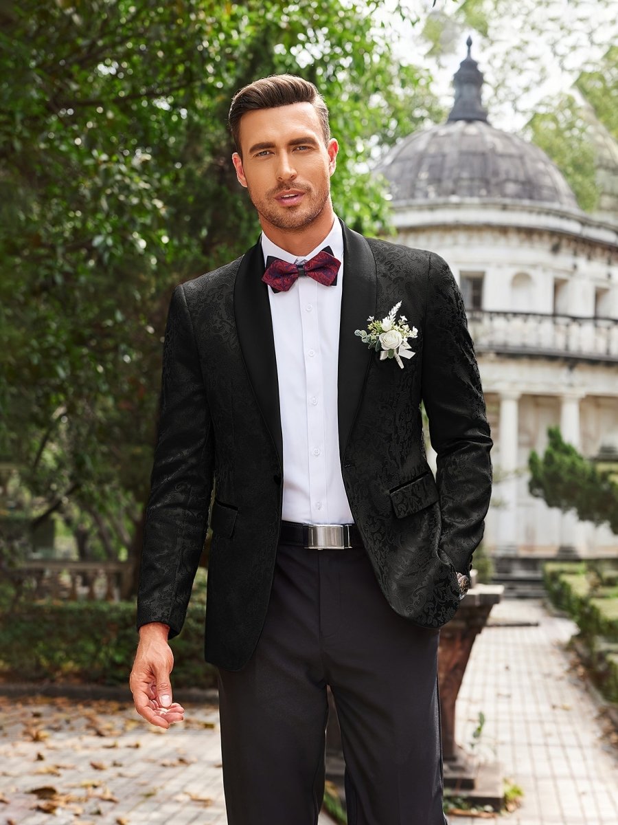 Men'S Floral Tuxedo Jacket Paisley Shawl Lapel Stylish Suit Blazer Jacket For Wedding, Dinner, Party, Prom - SHOWLU FASHION STORE