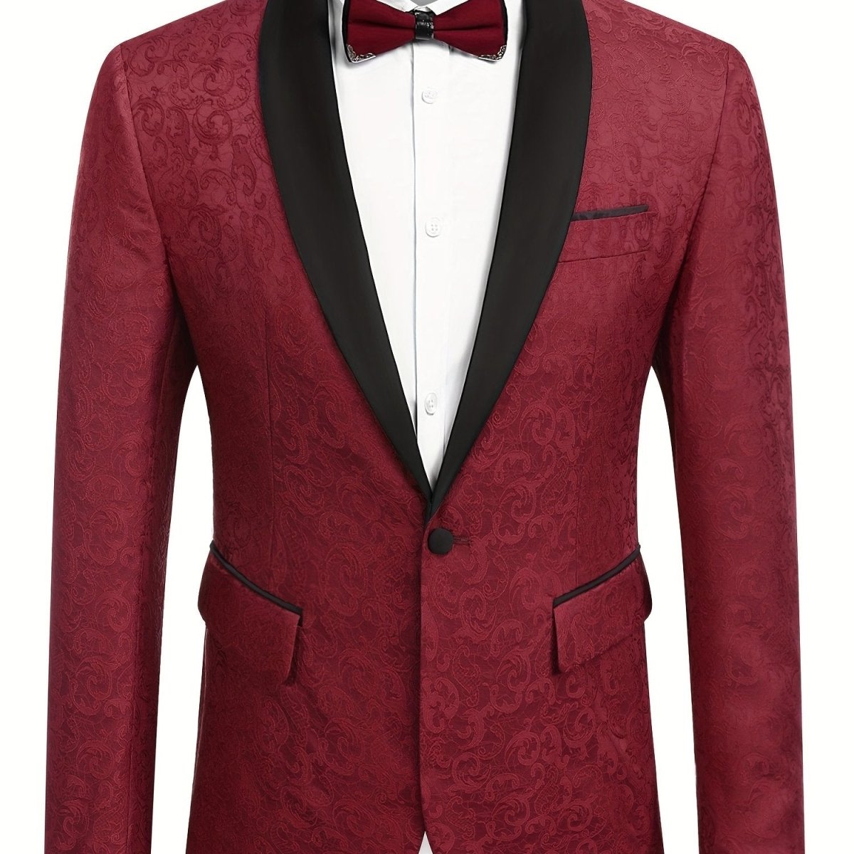 Men'S Floral Tuxedo Jacket Paisley Shawl Lapel Stylish Suit Blazer Jacket For Wedding, Dinner, Party, Prom - SHOWLU FASHION STORE