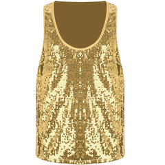 Mens Glitter Sequin Dance Vest Tank Tops Low Crew Neck Smooth Lining Waistcoat Top for Club Music Festival Disco Party Dancing - SHOWLU FASHION STORE