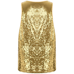 Mens Glitter Sequin Dance Vest Tank Tops Low Crew Neck Smooth Lining Waistcoat Top for Club Music Festival Disco Party Dancing - SHOWLU FASHION STORE