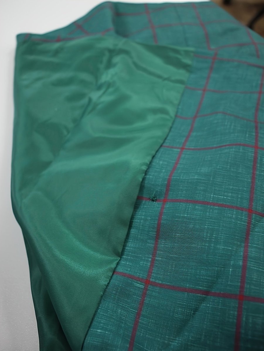 Men's Green Striped Blazer with Double - Breasted Design & Matching Pants - Lightweight Polyester, Machine Washable, Perfect for Spring & Fall Business Attire - SHOWLU FASHION STORE