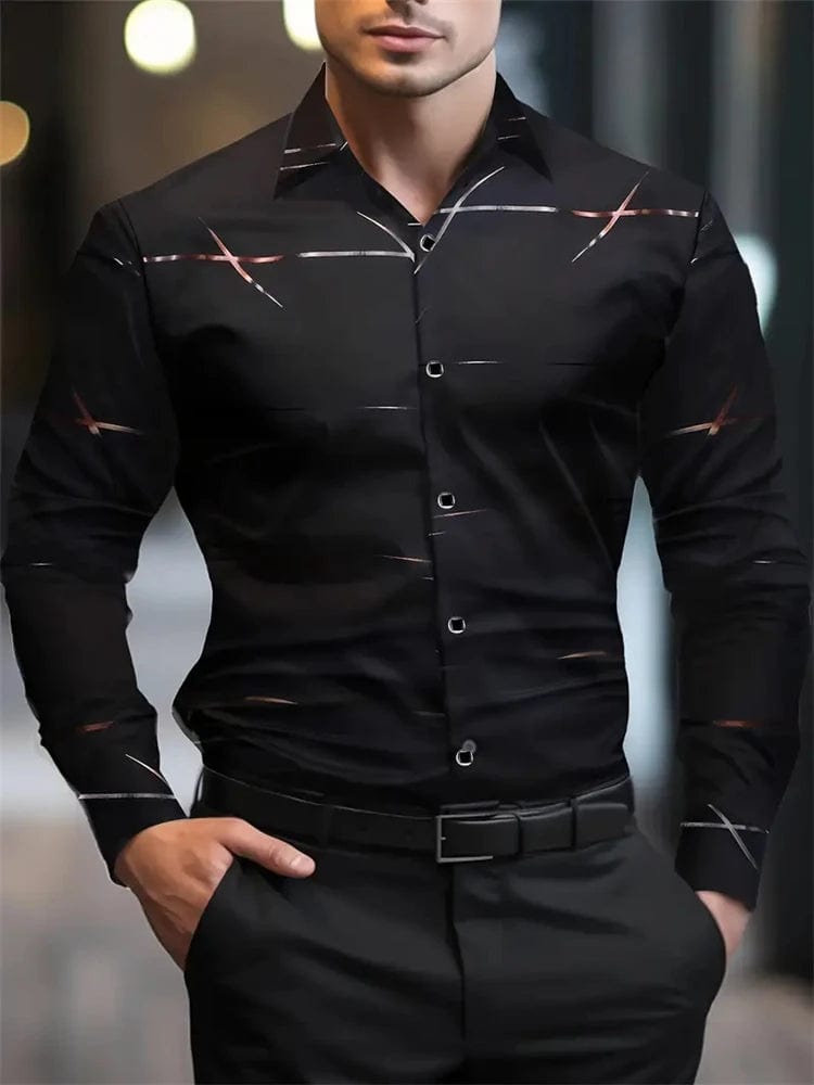 Men's Hawaiian Shirt Blue Striped Printed Shirt Fashion Elegant Summer Beach Shirt Temperament Streetwear Lapel Mens Clothing - SHOWLU FASHION STORE