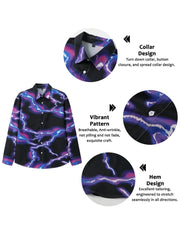 Men's Hawaiian Shirt Blue Striped Printed Shirt Fashion Elegant Summer Beach Shirt Temperament Streetwear Lapel Mens Clothing - SHOWLU FASHION STORE
