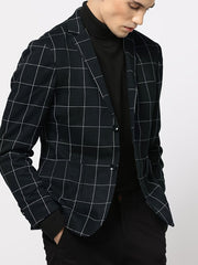 Men'S Lightweight Checkered Casual Blazer Jacket - SHOWLU FASHION STORE