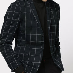 Men'S Lightweight Checkered Casual Blazer Jacket - SHOWLU FASHION STORE